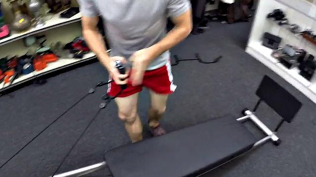 Pawnshop stud public 3some in store fucked by owners