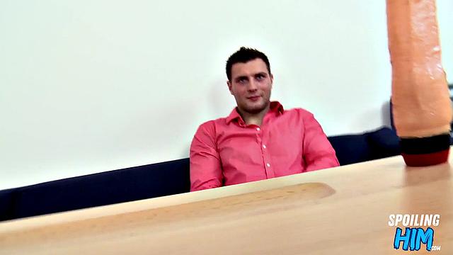 Naughty twink deepthroating casting