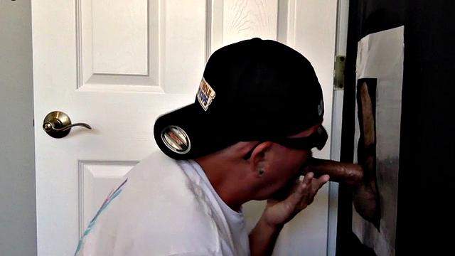 Gloryhole mature gay fucked in asshole after BJ