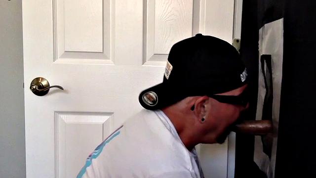 Gloryhole mature gay fucked in asshole after BJ