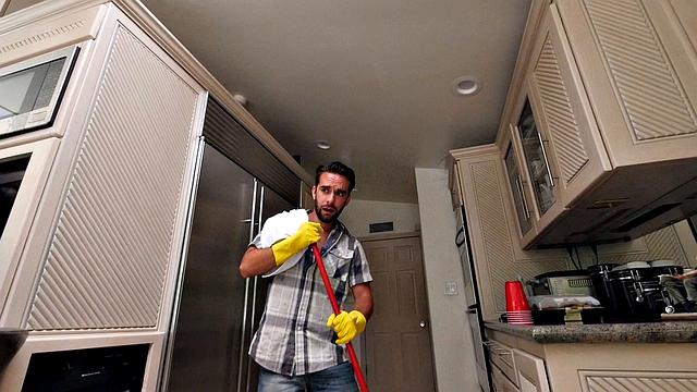 Help me clean, daddy!