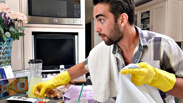 Help me clean, daddy!