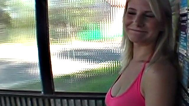Public amateur busty babe fucked outdoor after BJ