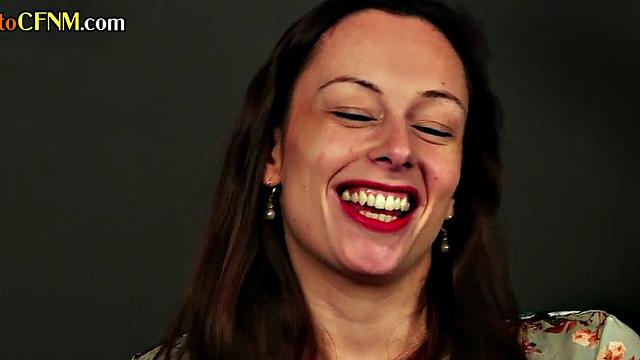 British CFNM femdom ladies suck and jerk cock in a group