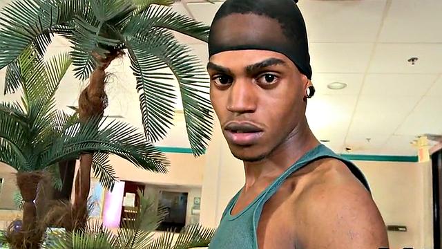 Real Nubian thug fucked at home by white top for cash