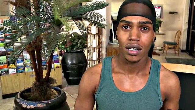 Real Nubian thug fucked at home by white top for cash