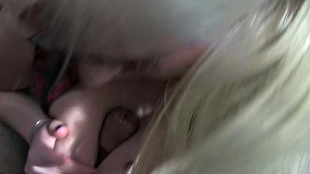 Blonde bombshell with huge tits gets drilled hard in the backseat of a taxi