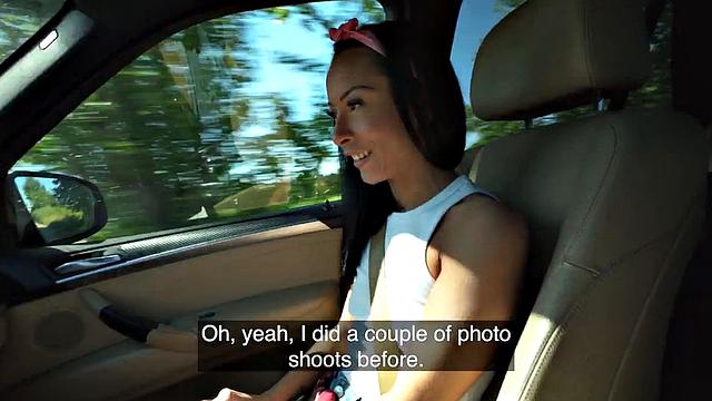 Real picked up babe gets pounded outdoors for a free ride