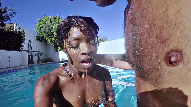 Ebony Beauty Poolside  
