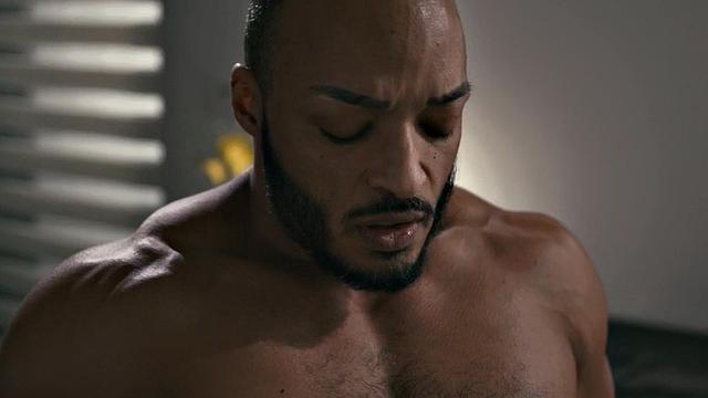 Busty ts sucking interracial couple before barebacking