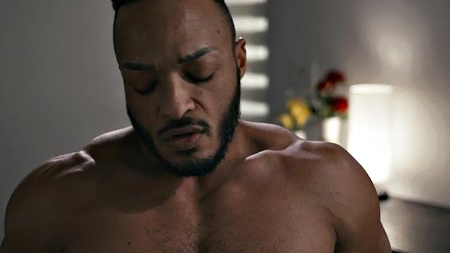 Busty ts sucking interracial couple before barebacking