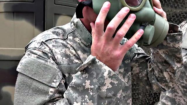 Military jocks enjoy locker room orgy after sucking cock