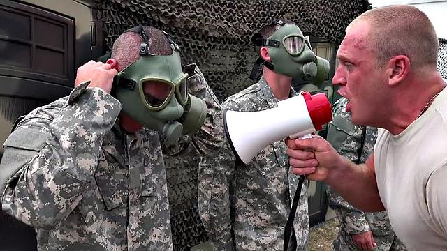 Military jocks enjoy locker room orgy after sucking cock