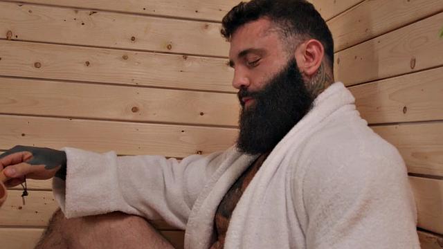 Sexy anal guy fucked by big white dick while riding