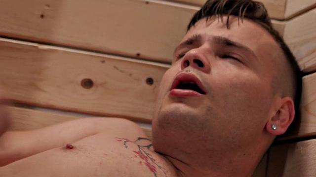 Sexy anal guy fucked by big white dick while riding