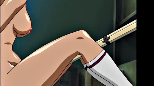 Bounded schoolgirl gets her pussy teased & penetrated by her naughty friends in a kinky Hentai video