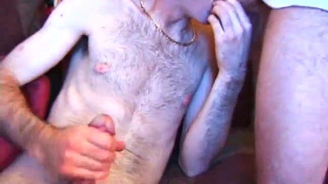 Apollo and Tag watch some porn, as Apollo leans over to give Tag head. Tag jerks off Apollo, and it seems this straight boy wants to give head, but instead, he just licks Apollo's cock while jerking him off.