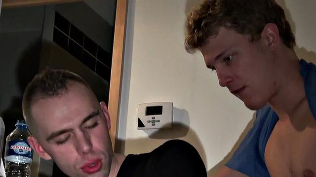 Amateur jockstrap stud gets fucked in ass at home by BF