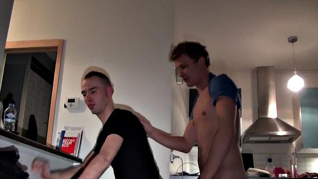 Amateur jockstrap stud gets fucked in ass at home by BF