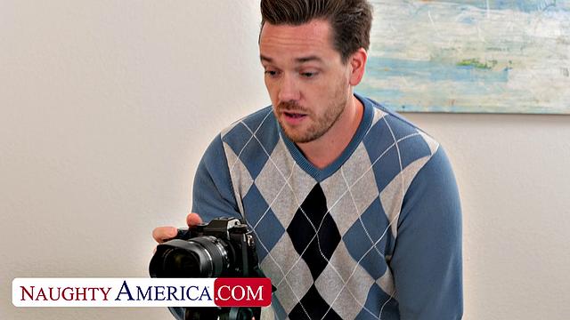 Raven Lane films content for her channel and wants her dad to take photos of them fucking