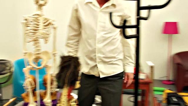 Veronika Rubs Oil On Her Tits And Gets Cock