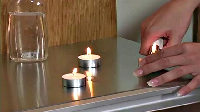 Hot babe grips hotel bed as she gts pussy fucked