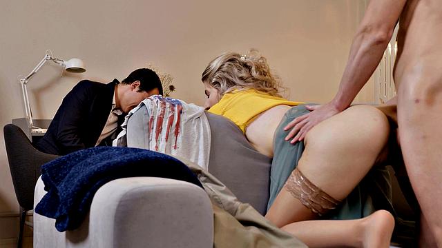 HUNT4K. Girl ignores boyfriend and gives butt to more lover