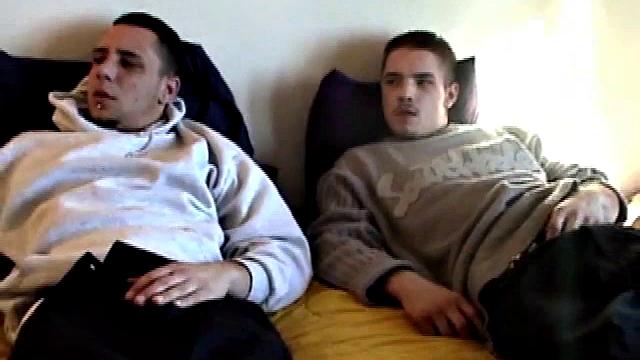 Bradley and Ryan Shaw begin by watching a loud straight porno together. As soon as he unbuckles himself, Ryan leans over to devour Bradley's cock. After they strip and stroke each other, Ryan goes back for seconds and a hot oral exchange follows.