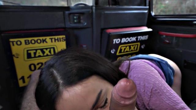 Slutty cab bae enjoys gagging on BWC while jerking