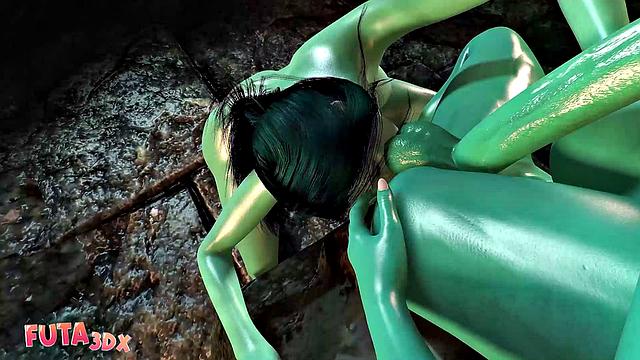 Futa3dX - LARA CROFT Stumbles Into Big Dicked Cave Troll's Threesome