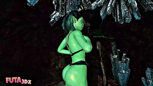 Futa3dX - LARA CROFT Stumbles Into Big Dicked Cave Troll's Threesome
