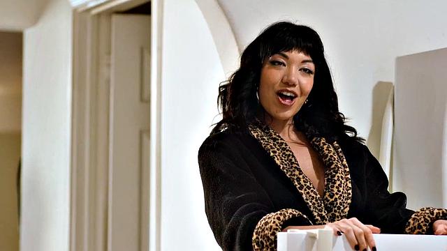 GIRLSWAY - Shocked Leana Lovings Caught Stepmom Little Puck Wearing Strap-On