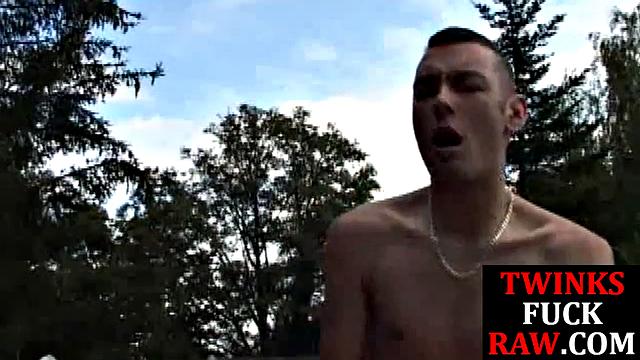 Skinny twink breeding tight after giving bj