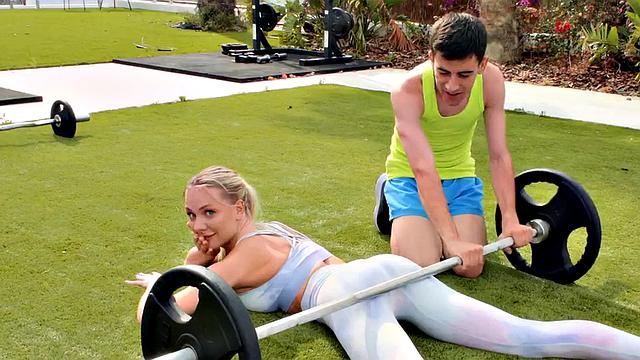 Busty squirting MILF gets her holes fucked outdoors