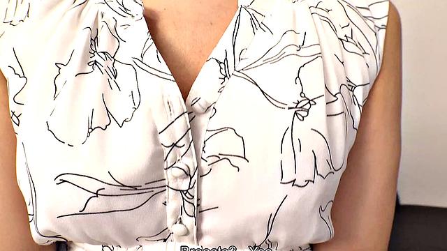 Kneeling, Yukari Mori sucks cock