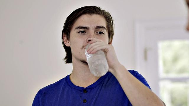 Stunning redhead babe rammed by BF after blowjob