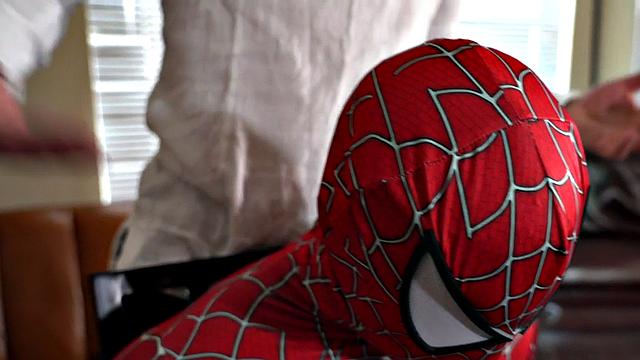 Black Spiderman mesmerized and fucked in oiled ass