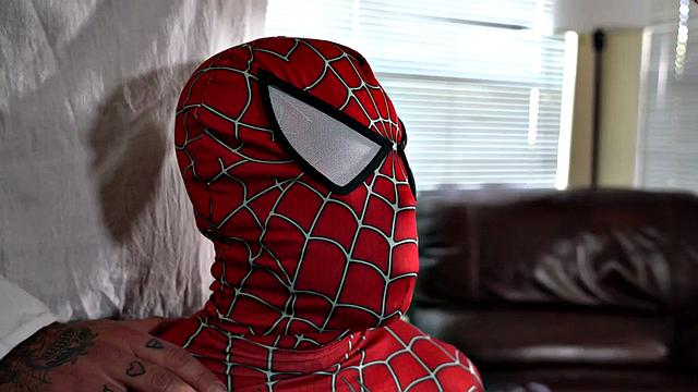 Black Spiderman mesmerized and fucked in oiled ass