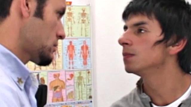 In the prison infirmary, young David Contreras watches as two inmates strip naked, suck, and bareback fuck while the guards are not looking. It is a stark reminder of what life in prison is like for a young Latino with a baby face and smooth body. 