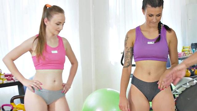 Watch these horny MILFs get their butts drilled by a big white dick in a wild 3some