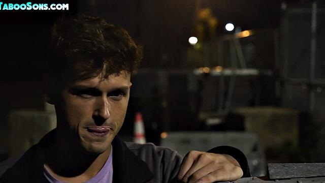 Weird stepdad gives facial to his barebacked stepson