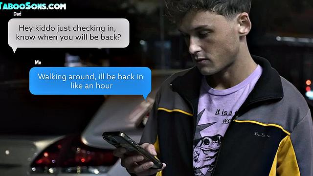 Weird stepdad gives facial to his barebacked stepson