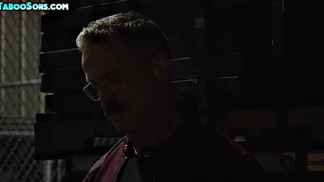 Weird stepdad gives facial to his barebacked stepson