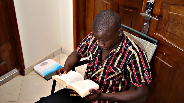 Petite twink from Africa jerks cock in solo action to cum