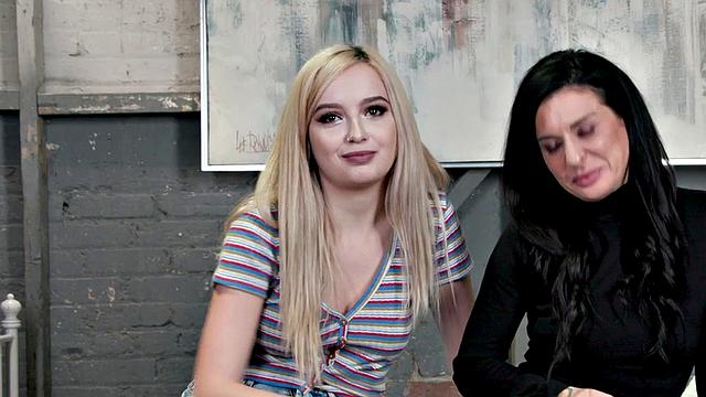 Lezdom MILF gaping asshole of cute babe after assfucking