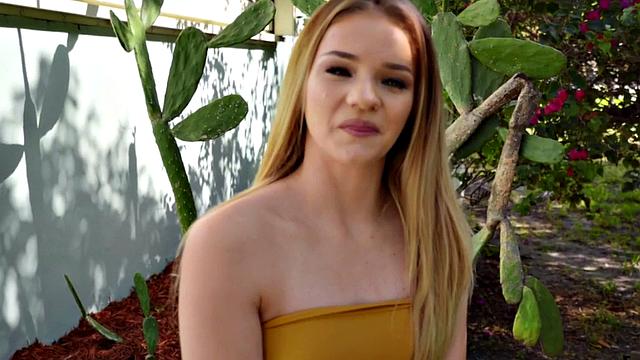 POV: Blonde cutie picked up for wild outdoor fuck & handjob in bald pussy