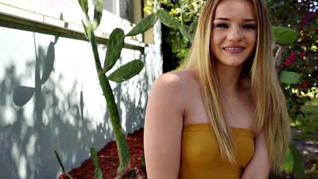 POV: Blonde cutie picked up for wild outdoor fuck & handjob in bald pussy