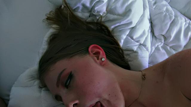 Check out this wild American teen with a pierced pussy getting pounded from behind in the living room