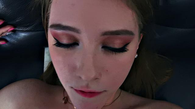 Check out this wild American teen with a pierced pussy getting pounded from behind in the living room