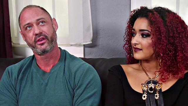 Femdom redhead babe rides strapon on footfetish sub